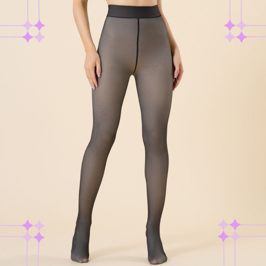 Classic Fit Winter Fleece Magic Leggings – Faux Sheer Look